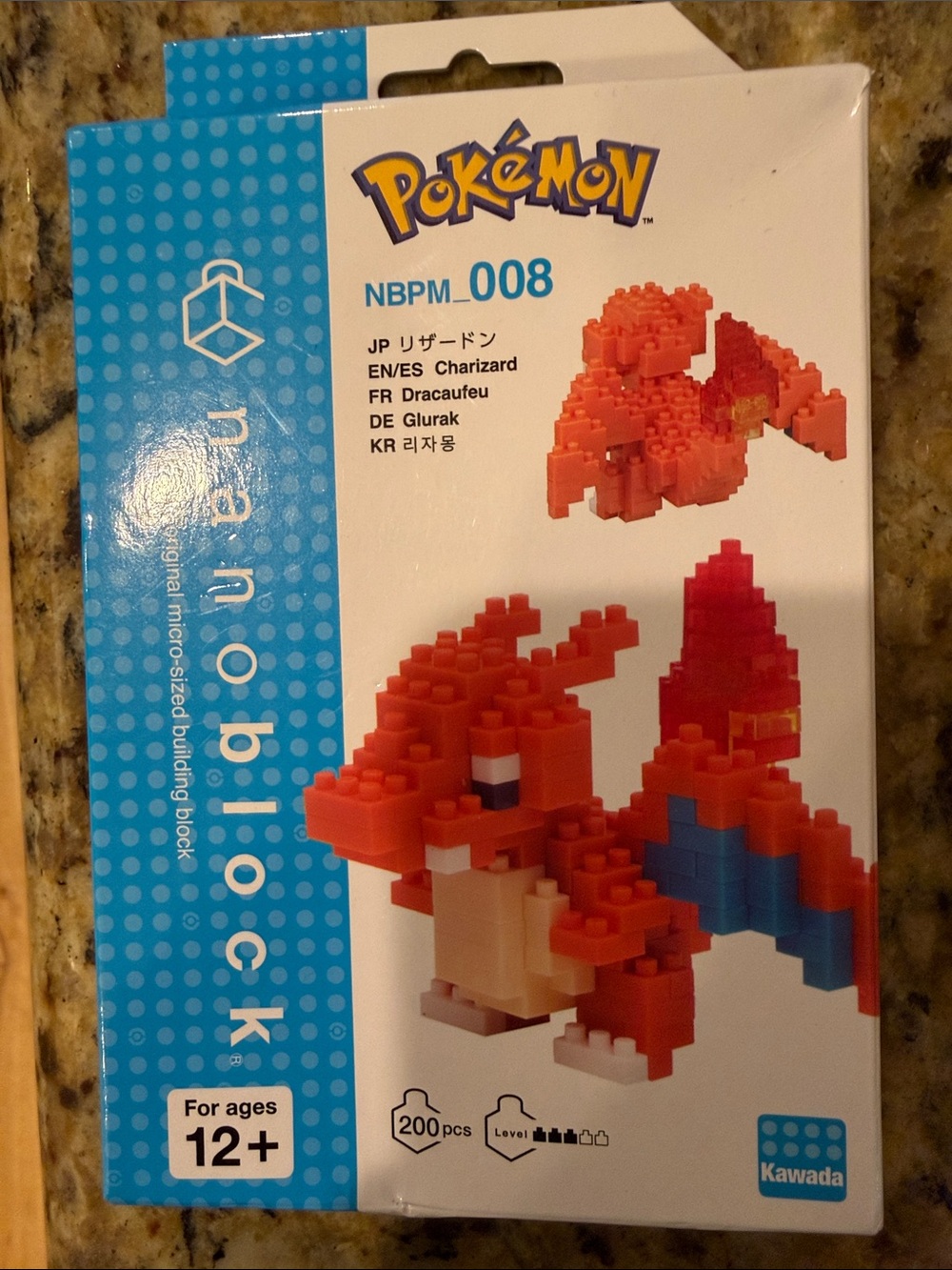 Nano Pokemon Charizard Micro Block Set - Orange, Blue, White legos